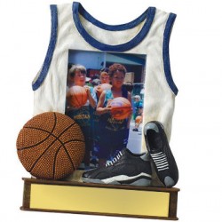 Painted Photo Jersey Resin Basketball Trophy