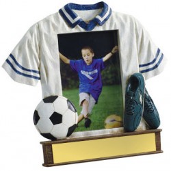 Painted Photo Jersey Resin Soccer Trophy